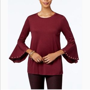 Perfect Fall Michael Kors Studded Wine Top!🌟